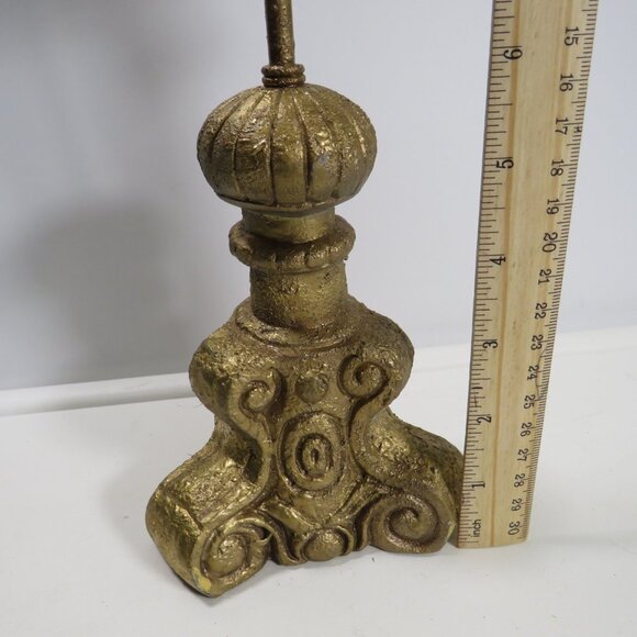 Warm gold pedestal heart frame w weighted bottom & metal top HEAVY about 2 pound - Picture 5 of 7